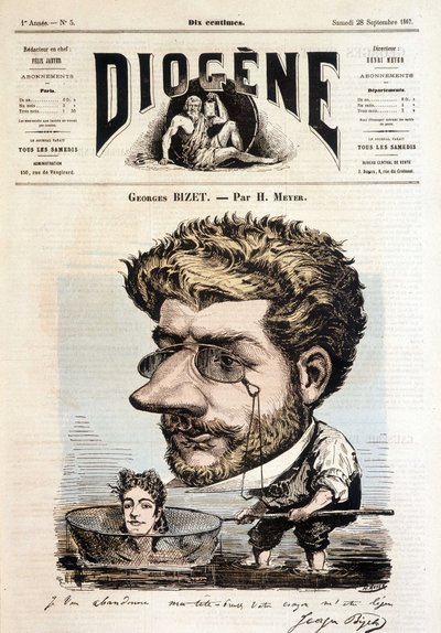 Portrét Georgese Bizeta od Meyera - v „“ Diogenes“, 28.9.1867. od Henri Meyer