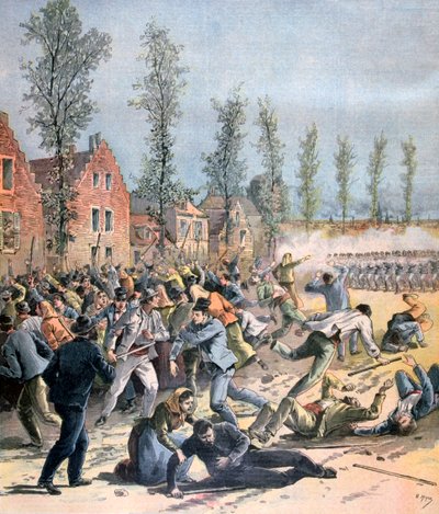 Nepokoje v Mons, Belgie, 1893 od Henri Meyer