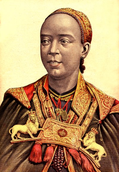 Taytou Bethel, císařovna choť Menelika II z Etiopie od Henri Meyer