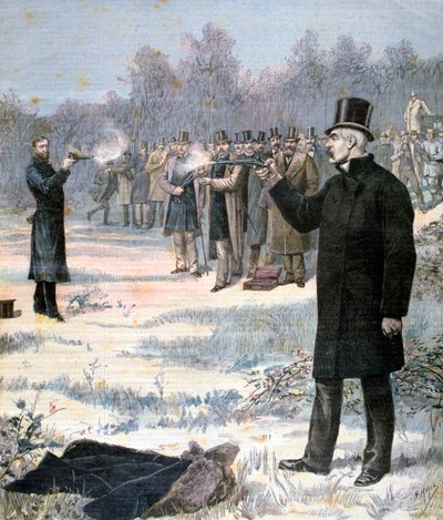 Duel mezi Paulem Deroulede a Georges Clemenceau, 1893 od Henri Meyer