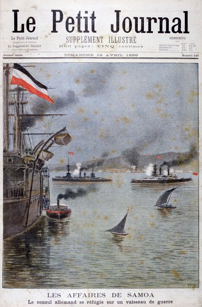 Německý konzul hledá útočiště na německé válečné lodi, 1899 od Henri Meyer