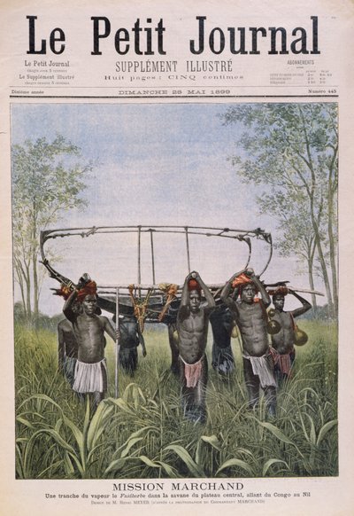 The Marchand Mission putující z Konga do Nilu, z Le Petit Journal, 28. května 1899 od Henri Meyer