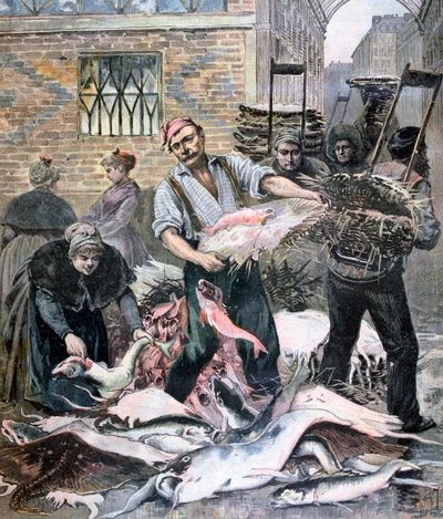 Rybí trh, Paříž, 1893 od Henri Meyer