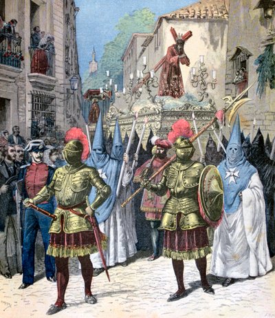 Průvod Velkého pátku, Svatého týdne, Sevilla, 1891 od Henri Meyer
