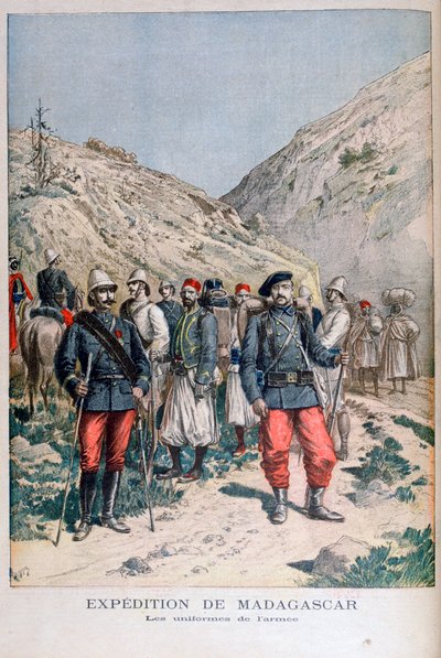 Uniformy francouzské expediční síly na Madagaskaru, 1895 od Henri Meyer