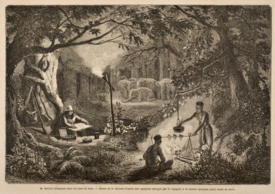 Henri Mouhot Camping in the Jungles of Laos, ilustrace z 