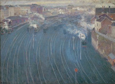 Gare du Luxembourg v Bruselu (malba na plátně) od Henri Ottmann