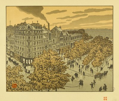 Z bulváru de Clichy [Třicet šest pohledů na Eiffelovu věž] od Henri Rivière