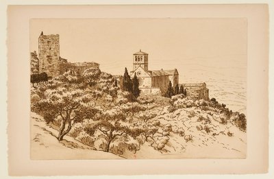 Bazilika v Assisi od Henri Rivière