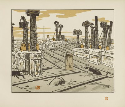 Na střechách [Třicet šest pohledů na Eiffelovu věž] od Henri Rivière