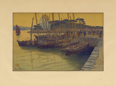 Příjezd lodí do Tréboul od Henri Rivière