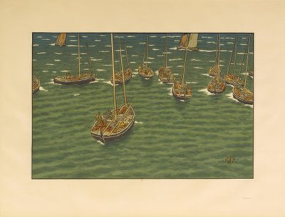Lodě kotvící v Tréboul od Henri Rivière