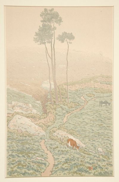 Ranní brunetka z La Feerie des Heures od Henri Rivière