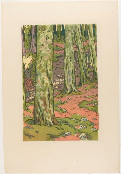 Prádelna v lese v Loguivy od Henri Rivière