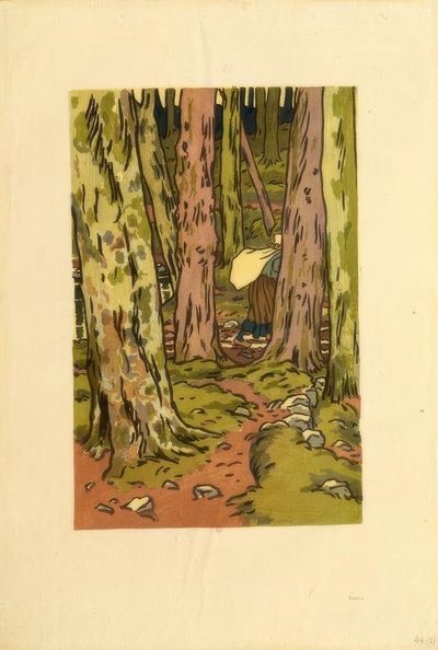 Prádelna v lese v Loguivy od Henri Rivière
