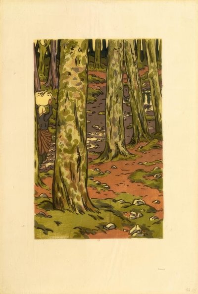 Prádelna v lese v Loguivy od Henri Rivière
