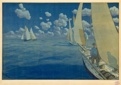 Noc na moři od Henri Rivière