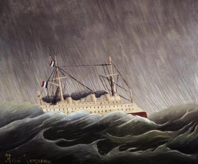 Loď v tempestadu. Umělec: HENRI ROUSSEAU. Muzeum: NÁRODNÍ MUZEA PARIS FRANCIA od Henri Rousseau