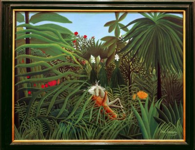 Kůň napaden jaguárem od Henri Rousseau