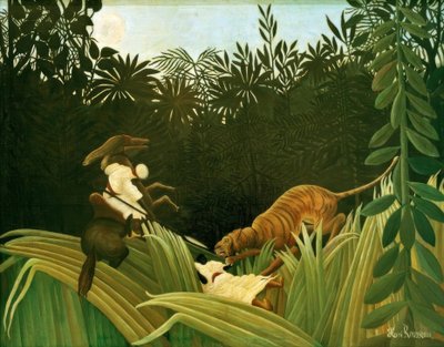 Skauti napadeni tygrem od Henri Rousseau