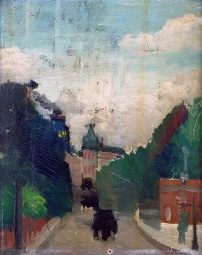 Skica, pohled na Palais du Métropolitain od Henri Rousseau