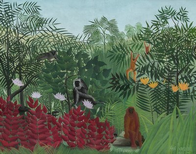 Deštný prales s opicemi. 1910 od Henri Rousseau