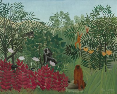 Tropický les s opicemi od Henri Rousseau