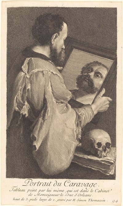 Portrét Caravaggia od Henri Simon Thomassin