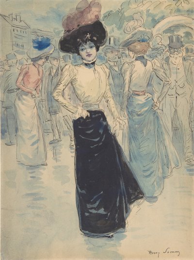 V Parisienne máme Crowded Street, ca. 1880-1907. od Henri Somm