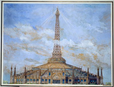 Návrh Eiffelovy věže pro kvaš univerzální výstavy z roku 1900 od Henriho Toussainta (1849-1911) 1900 ne. 0,9x1,14 m Paříž, musee d