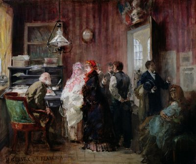 Narození, radnice 19. obvodu, c.1881 od Henri Gervex