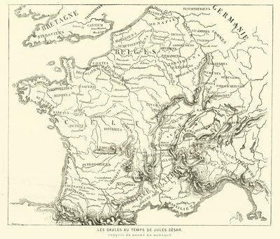 Země Galů v době Julia Caesara (rytina) od Henri de (after) Montaut