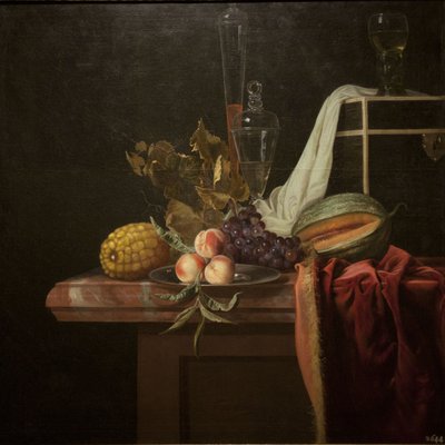 Zátiší se sklem a ovocem, cca 1675 od Henri de Fromantiou