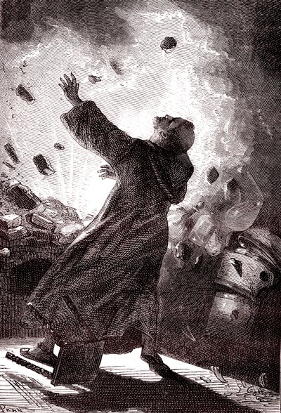 Munkki Berthold Schwartz, Jules Vernen "Maasta kuuhun". od Henri de Montaut