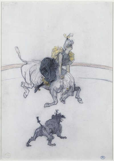 At the Circus: The Salute (Au Circque: Le Salut) 1899 (tužka, křída a barevná pastelka na papíře) od Henri de Toulouse Lautrec