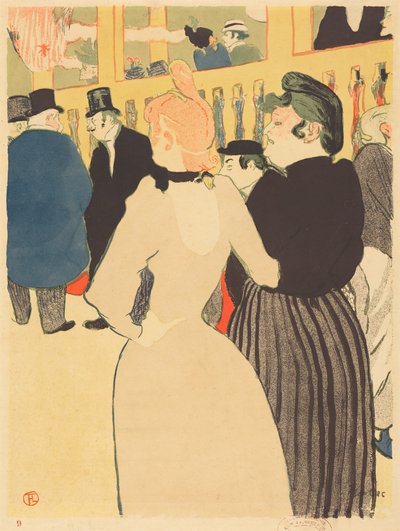 V Moulin Rouge, La Goulue a její sestra (Au Moulin Rouge, la Goulue et sa sœur) od Henri de Toulouse-Lautrec