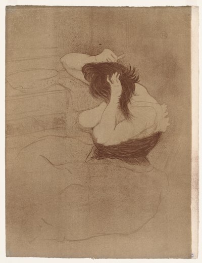 Elles: Žena si česá vlasy od Henri de Toulouse-Lautrec