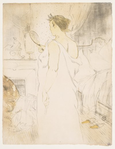 Elles: Žena se zrcátkem na ruce od Henri de Toulouse-Lautrec