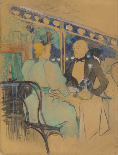 Módní lidé v Les Ambassadeurs (V Les Ambassadeurs: Styloví lidé) od Henri de Toulouse-Lautrec