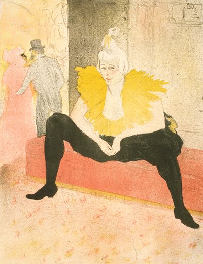 Sedící klaun, slečno Cha-U-Kao od Henri de Toulouse-Lautrec