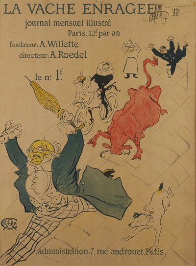 Zuřivá kráva od Henri de Toulouse-Lautrec