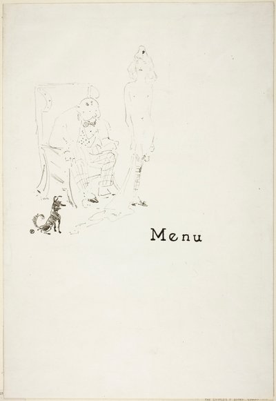 Nahá dívenka: Jídelní lístek od Henri de Toulouse-Lautrec