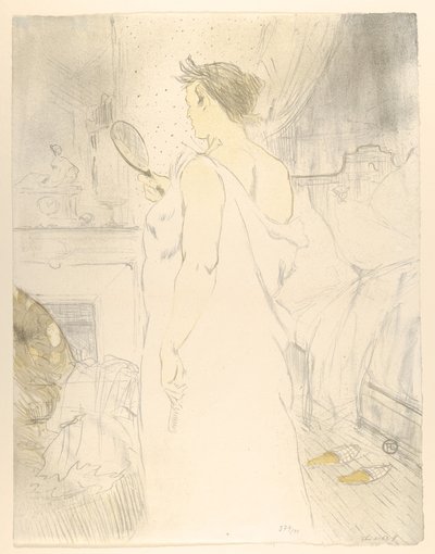 Pohled do zrcadla, z "Elles" od Henri de Toulouse-Lautrec