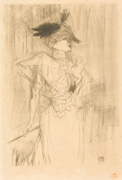 Slečna Marcelle Lenderová, stojící od Henri de Toulouse-Lautrec