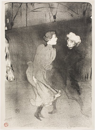 Zkouška ve Folies-Bergère, Emilenne D'Alençon a Mariquita od Henri de Toulouse-Lautrec