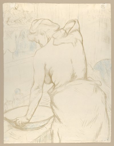 Praní, z "Elles" od Henri de Toulouse-Lautrec