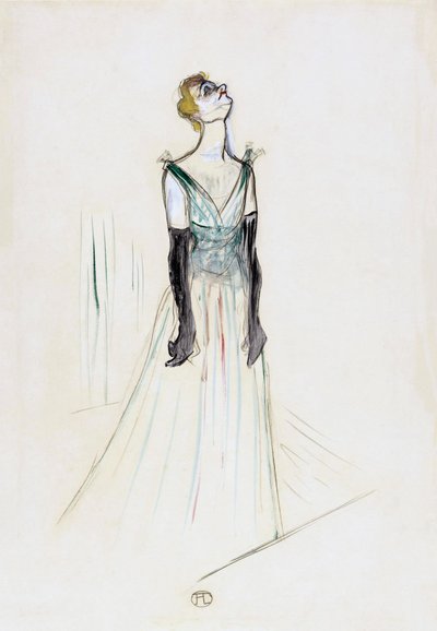 Yvetta Guilbertová. Portrét. od Henri de Toulouse Lautrec