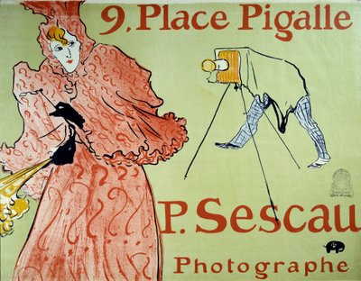 Reklama pro fotografa P. Sescau, 9 Place Pigalle na Montmartru. Plakát Henriho De Toulouse Lautreca (1864-1901) od Henri de Toulouse Lautrec