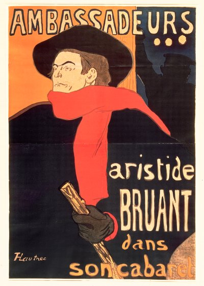Velvyslanci: Aristide Bruant, 1892 od Henri de Toulouse Lautrec