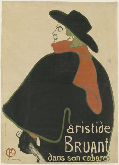 Aristide Bruant in seinem Kabarett von Henri de Toulouse Lautrec